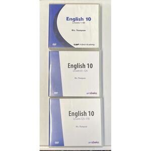 Abeka DVD Disc Limited Set Mrs Thompson English 10 Lessons 1-170 Home Learning